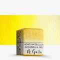A.Gallo Handmade Watercolour Paint - Azo Yellow Gold (Half Pan): 