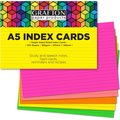 Grafton A5 Index Cards - Cyber DayGlo (100 Pack) - Ruled: 