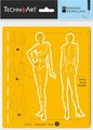 TechnoArt Human Figure Template Stencil - Female 3: 