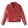 Women?s 120th Anniversary D-Pocket Biker Leather Jacket ? Merlot - L: 