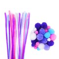 Dala Pastel Pom Pom & Chenille Stems (50 Pieces): 