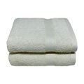 Bunty Plush Hand Towel (Bright White (Cream))(450GSM)(50x90cm)(2 Pack): 