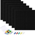 Chenshia 6pcs Black Felt Cork Board Set for Wall Dcor with Push Pins - Black Square: 