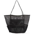 Chenshia Packable Mesh Beach Bag - Tote with Zippered Inner Pocket - Black: 