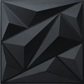 Chenshia 16 Piece 3D Wall Panels - Diamond Textured PVC - 4sqm - Black Diamond: 