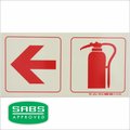 Parrot Photoluminescent 190mm Safety Sign - F16 - Arrow Left + Fire Extinguisher: 