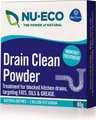 Nu-Eco Bio-degradable Drain Clean Powder 80g unit with Bacteria and Enzyme Actives (80g single ): 
