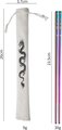 1 Pair Colorful,,1 Set or Pair,Portable Non-slip Stainless Steel Utensil Set Laser Dragon Design Chopsticks Fork Spoon for...