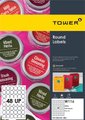 Tower W116 A4 Inkjet/Laser Round Labels (32mm)(100 Sheets) - 48-Up: 