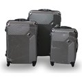 Roller Luggage Trolley Bag Diamond Pattern - Grey (3 Piece) (Hard Plastic) - Only Available to deliver to Major Cities: 
