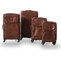 Roller Luggage Trolley Bag - Dark Brown (4 Piece) (Clip) (PU Leather) - Only Available to deliver to Major Cities: 