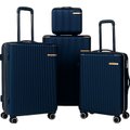 Roller Luggage Trolley Bag Textured Pattern - Navy Blue (4 Piece) (Hard Plastic) - Only Available to deliver to Major Cities: 