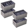4-Piece 1 5 7 and 9 Gride Clothes Storage Organiser, Stackable & Space Saving - Grey: 