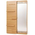 Chenshia Full-Body Magic Mirror Pegboard with Shelf & Hooks - Space Saving - Light Brown: 