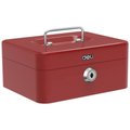 Deli Metal Cash Box 9x20x16cm - Red: 