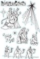 Clear Reusable Stamps - Nativity Scene: 
