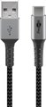 Goobay USB-C to USB-A Textile 2m Cable with Metal Plugs (Space Grey/Silver): 