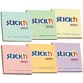 Stick'n Pastel Notes 76 x 76mm Pastel Note - 100 Sheets Per Pad | Pack of 6: 