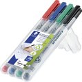 Staedtler Lumocolor Non-Permanent Universal  Pens - Medium (4 Pack): 