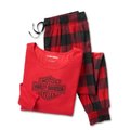 Women's Bar & Shield Plaid Long Sleeve Pajama Set - XS: 
