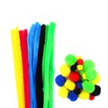 Dala Bright Pom Pom & Chenille Stems (50 Pieces): 