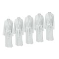 Bunty Plush 100% Cotton Shawl-Collar Terry Bathrobe (Optical White)(Pack of 5)(450gsm): 