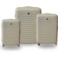 Roller Luggage Trolley Bag - Cream (3 Piece) (Hard Plastic) - Only Available to deliver to Major Cities: 