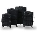 Roller Luggage Trolley Bag - Plain Black (4 Piece) (Zip) (PU Leather) - Only Available to deliver to Major Cities: 