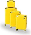 Roller Luggage Trolley Bag Textured Pattern (Lines)  -  Yellow (4 Piece) (Hard Plastic) - Only Available to deliver to Major...