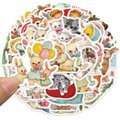 50-Piece Vintage Watercolor Wildlife Animal Stickers: 