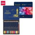 Deli Finenolo Watercolour Coloured Pencils Set (24 Colours) - in Metal Case: 