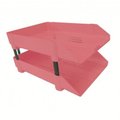 Twinlock Desk Tray - 2 Trays and 4 Risers Set (Pink): 