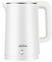 Sunbeam SSK-1800W Cool Touch Stainless Steel Kettle (1.8L)(White): 