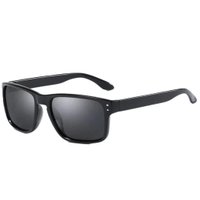 UV Protected Polarized Square Sport Sunglasses for Men - Black: 