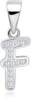 Dhia Jewellery S925 Sterling Silver Alphabet Pendant with Swarovski Zirconia (Letter F): 