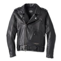 Men's 120th Anniversary Cycle Champ Leather Biker Jacket: 