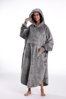 Iconix Oversized Floor-Length Hooded Body Blanket (Light-Grey): 