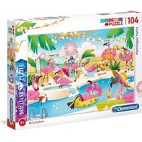 Clementoni Jigsaw Puzzle - Brilliant Flamingos Party (104 Piece): 