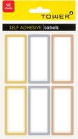 Tower Colour Border Labels - Metallic (10 Sheets) - 60 Labels: 