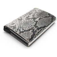 Popup Credit Card Holder Wallet (Grey Python Skin) - (RFID Blocking): 