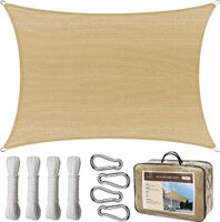 Chenshia Sun Shade Sail 5x3m Square, UV Block Canopt with Hardware Kit: 