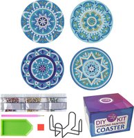 Easy Craft Diamond Painting Coaster DIY Kit - (Mandalas)(4 Piece): 