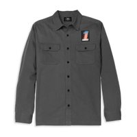 Men's Block Font Solid Mechanics Shirt - M: 