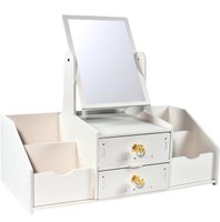 Makeup Organiser with Mirror (White): 