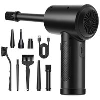 10pc Cordless Compressed-Air Duster | 6000MAH Rechargeable Full Blower Kit: 