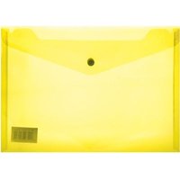 Treeline A4 PVC Carry Folder with Stud - Yellow (180 Micron)(12 Pack): 