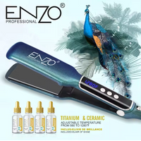 ENZO LCD Digital Hair Straightener for Salon (Gorgeous Peacock Blue): 