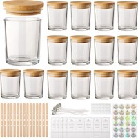 Chenshia Thick Candle Jars 15pcs - Glass Containers for Candle Making: 
