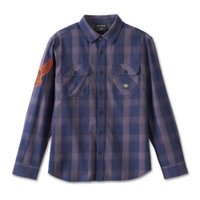 Men's Motorbreath Long Sleeve Shirt - Blue Plaid - XL: 