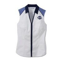 Women's Liberty Sleeveless Zip Front Shirt - Colorblocked - Bright White - L: 